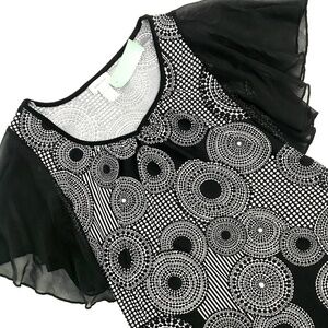 Casual Land Black and White Print Blouse​​